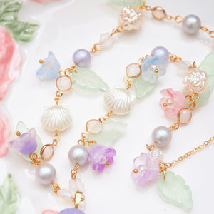 Purpletual Summer - 15" Beaded Necklace with Otter Charm
