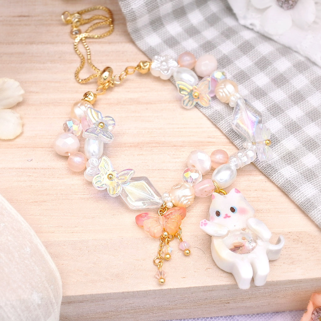 Befriending Butterflies Pastel Calico Kitty Bracelet