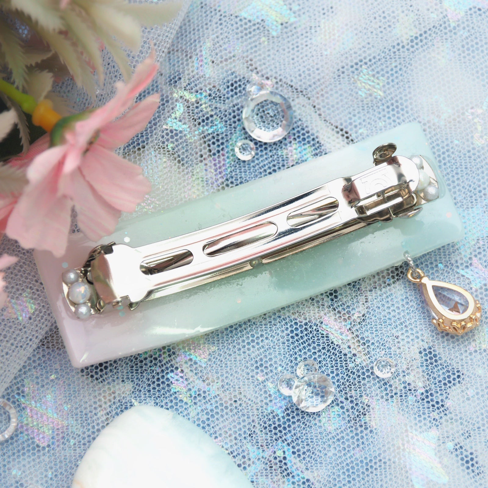 Pink Sands Seafoam Bar Barrette Clasp