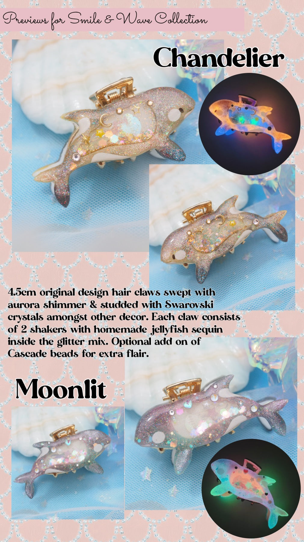 Chandelier - Baby Orca 4.5cm Hair Claw