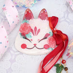Classic Rose Painted Kitsune Mask