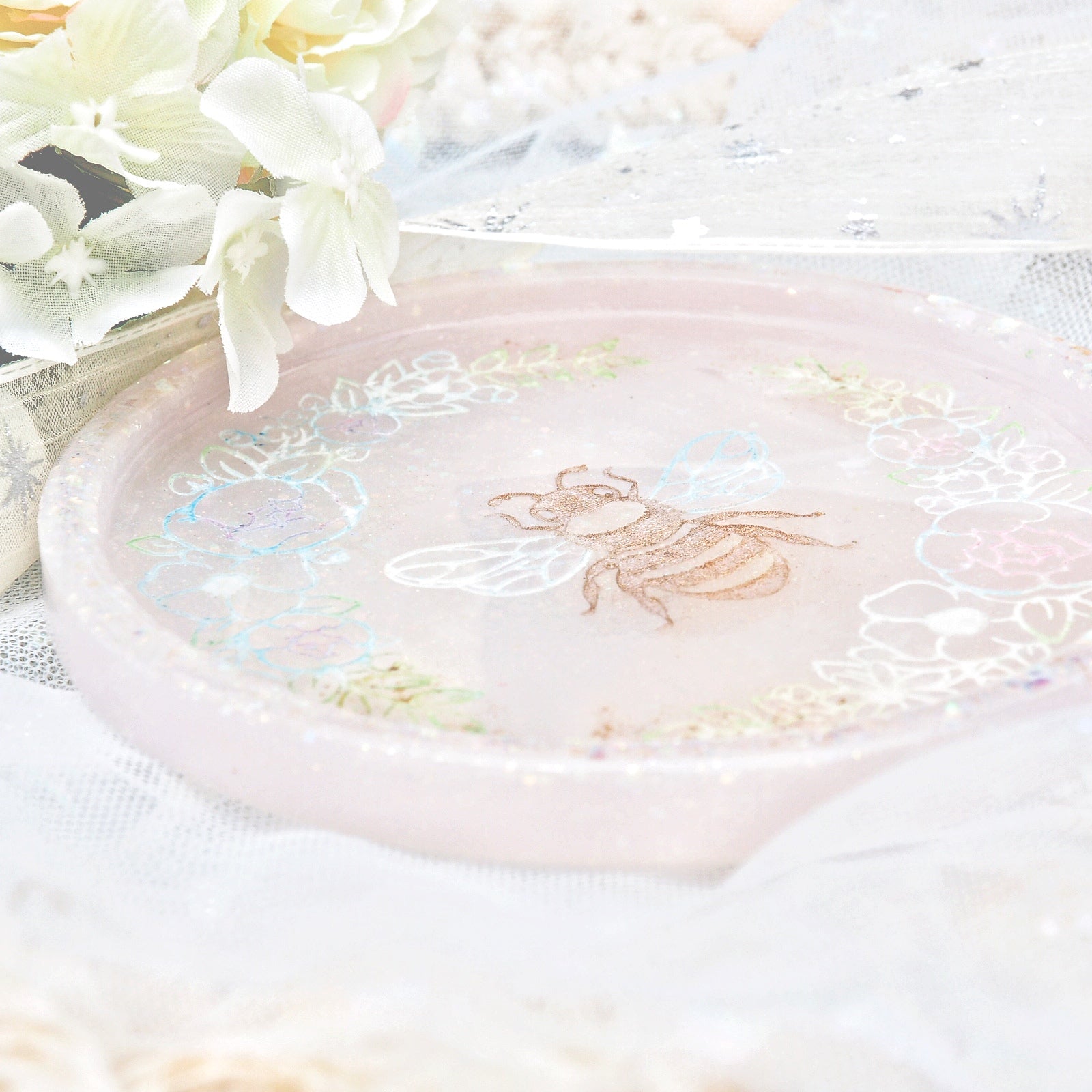 Lavender Bee Coaster / Trinket Dish