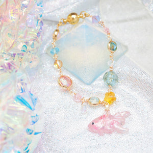 Sakuranbo Goldfish Crystal Bracelet