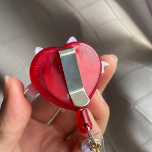 Purple Froot Bat Heart Badge Reel
