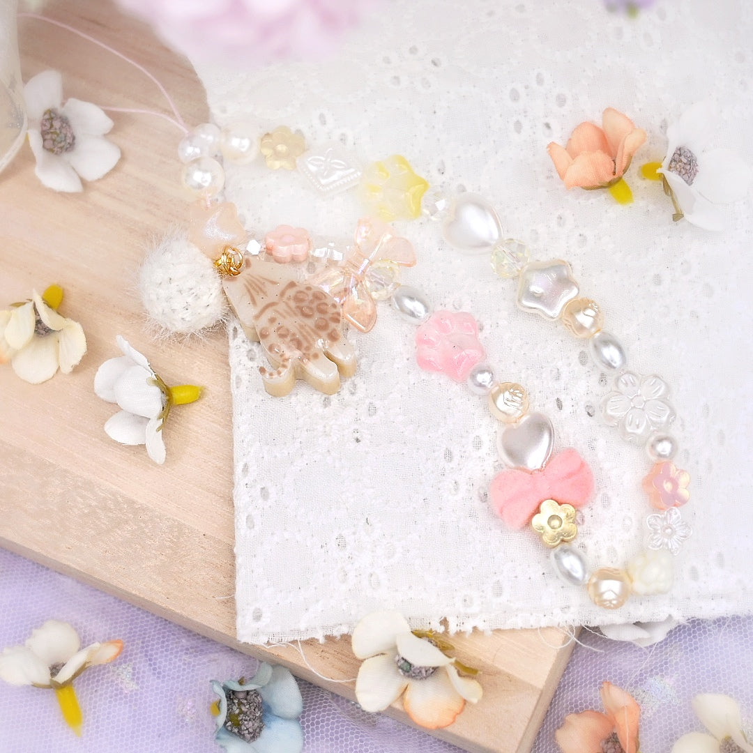 Long Straps - Peach Pearl Snow Mink