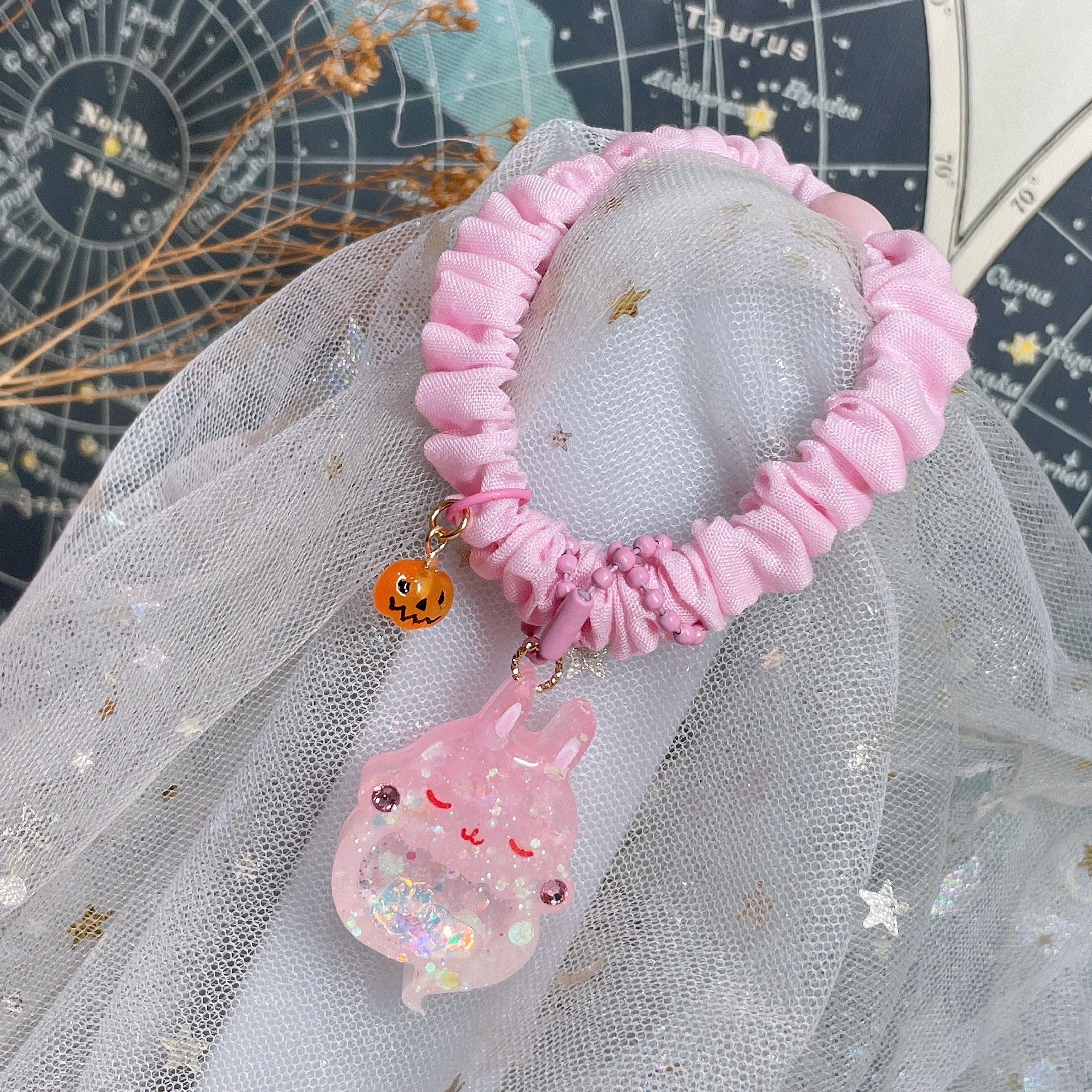 Strawberry Crush Ghostie Bun Hairtie