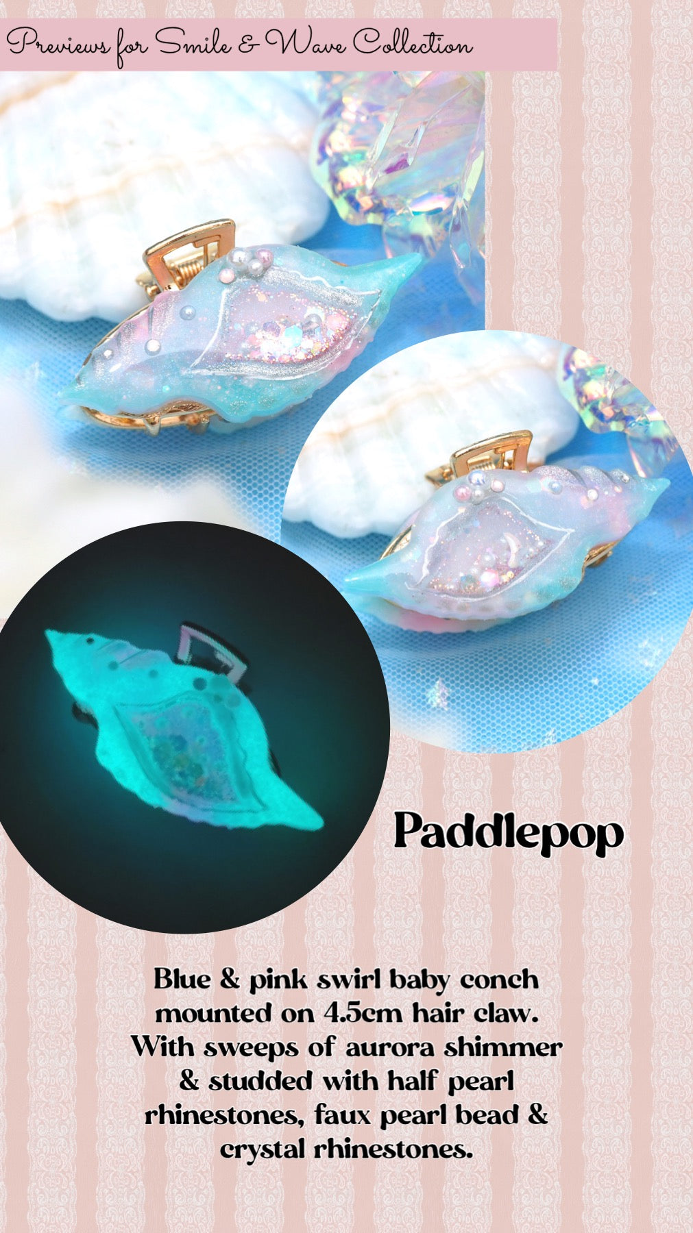 Paddlepop - Baby Conch 4.5cm Hair Claw