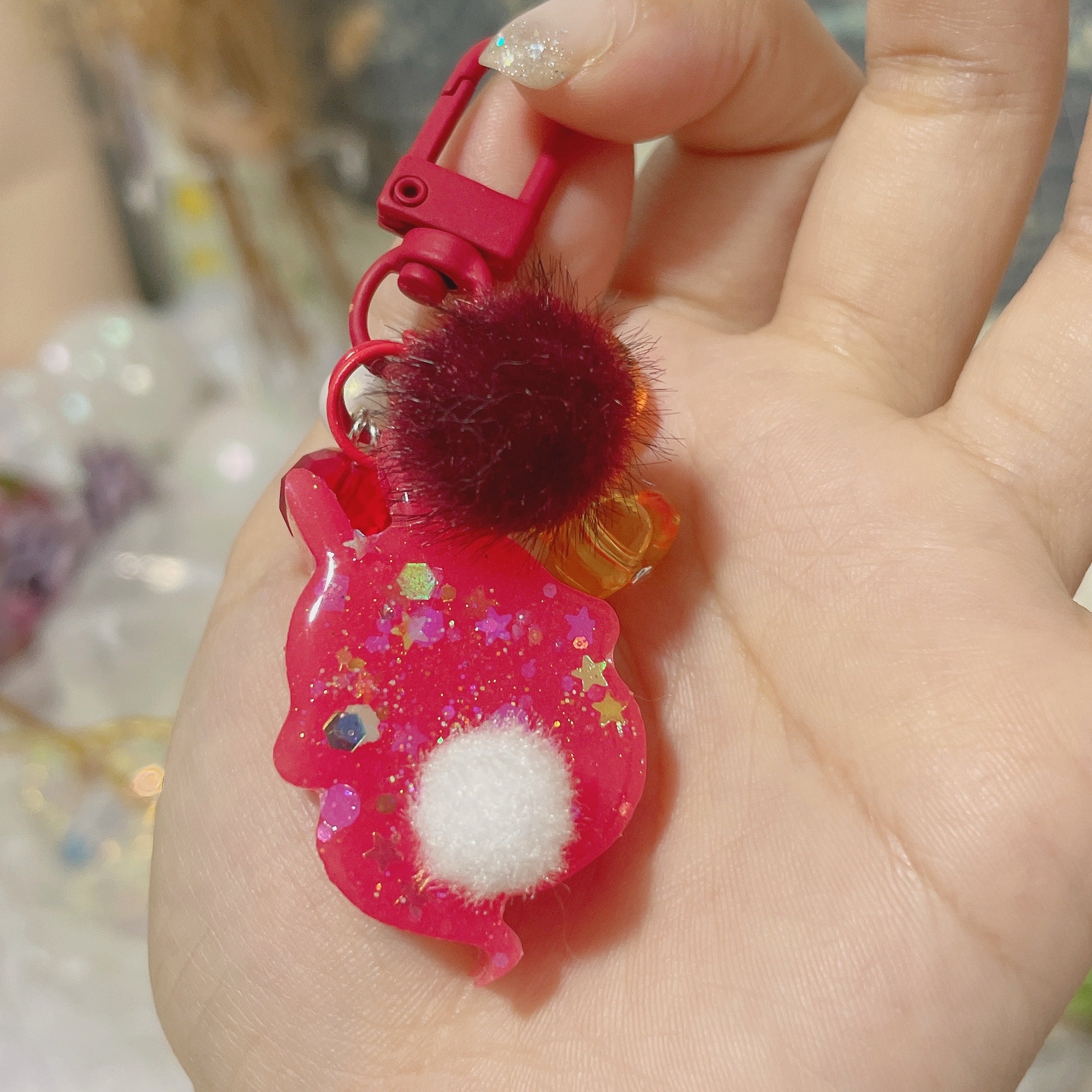 Cherry Gummy Ghost Bun Charm