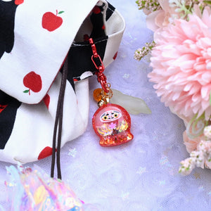 Tiny Red Daruma charm