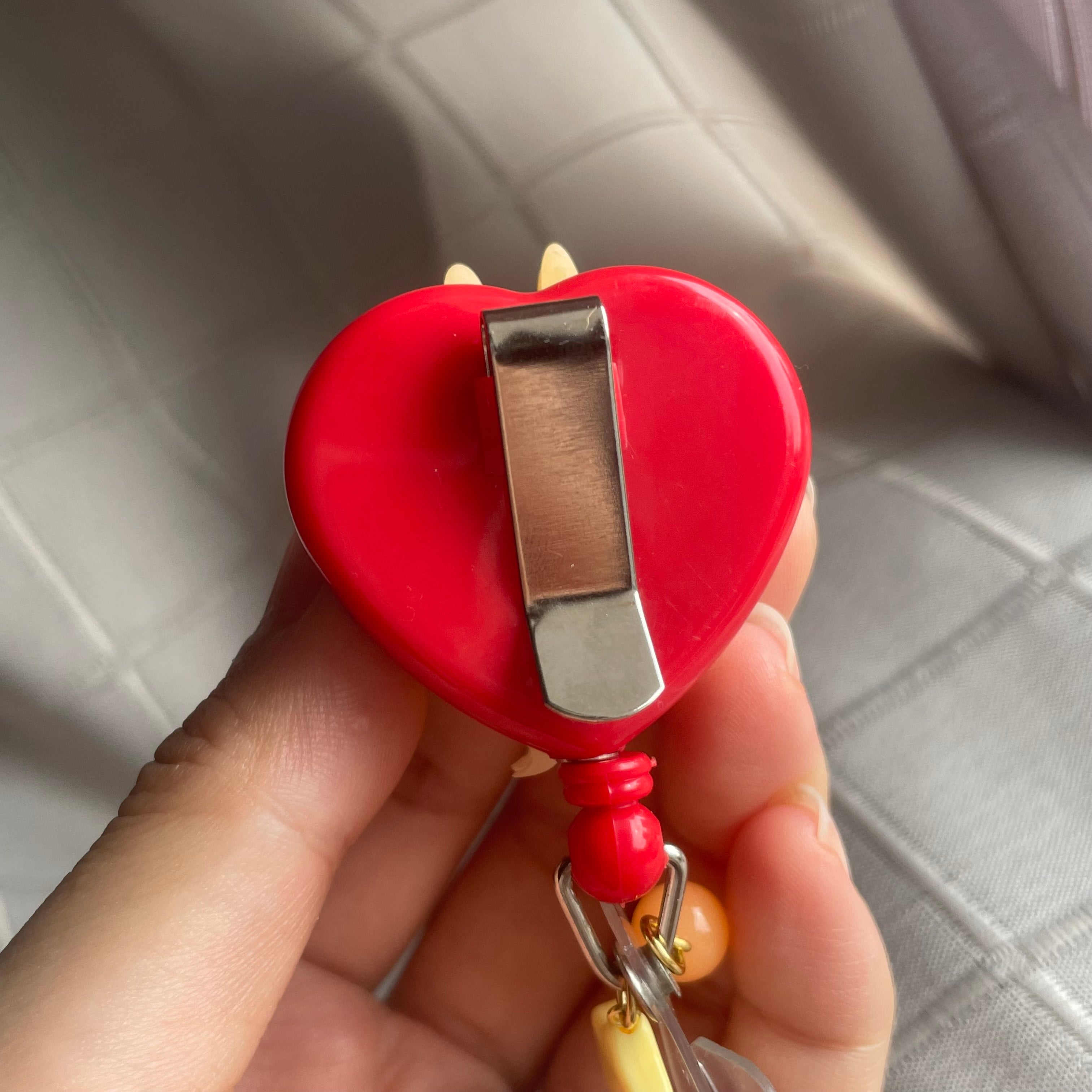 Maple Ghost Bun Heart Badge Reel