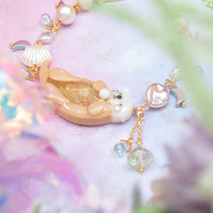 Fire Opal Otter Bracelet