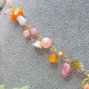 Light Up✨Carrot top Autumn Ghostie Bunkin 14" Beaded Necklace