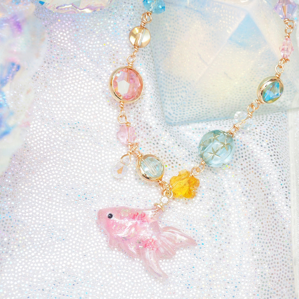 Sakuranbo Goldfish Crystal Bracelet