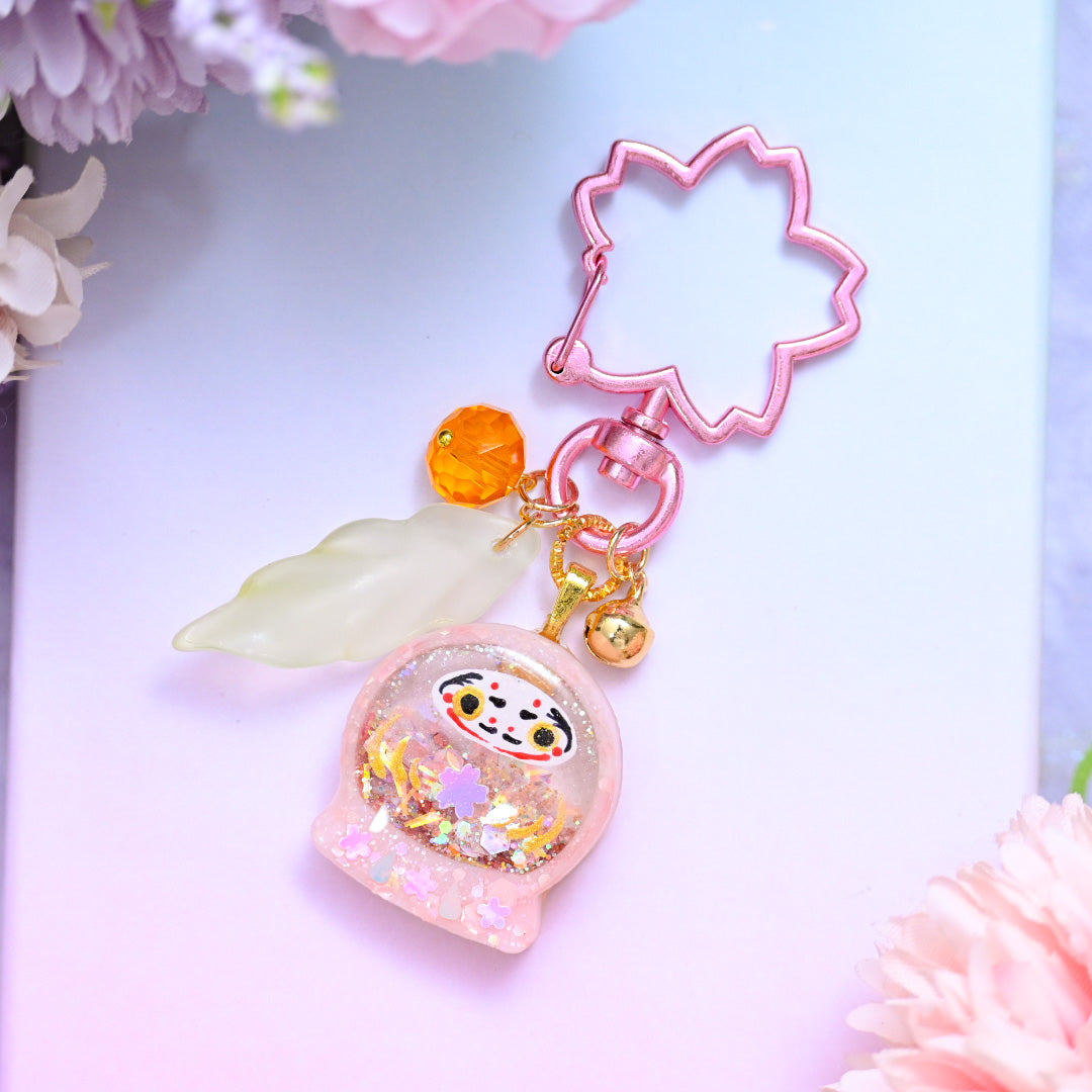 Tiny Pink Daruma charm