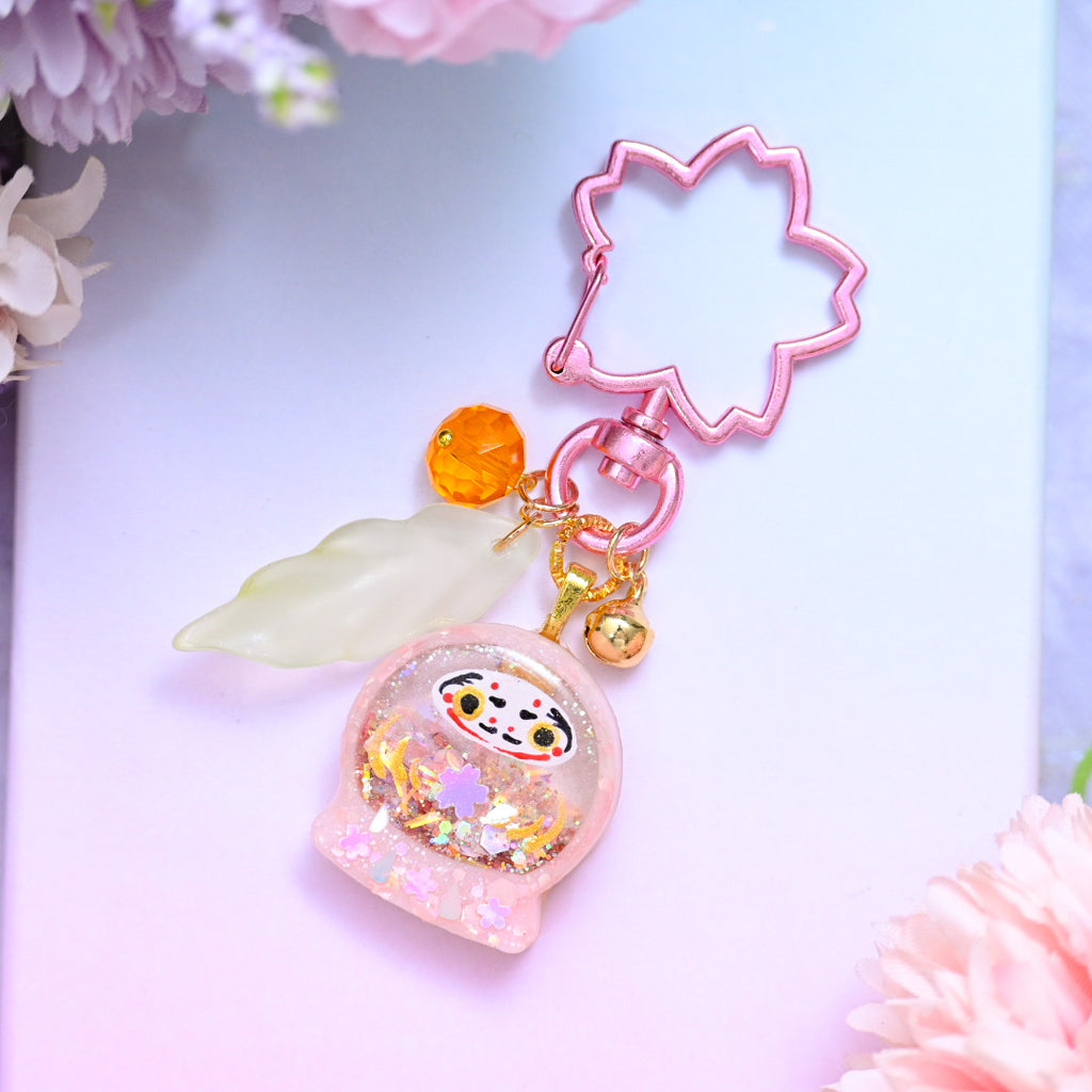 Tiny Pink Daruma charm