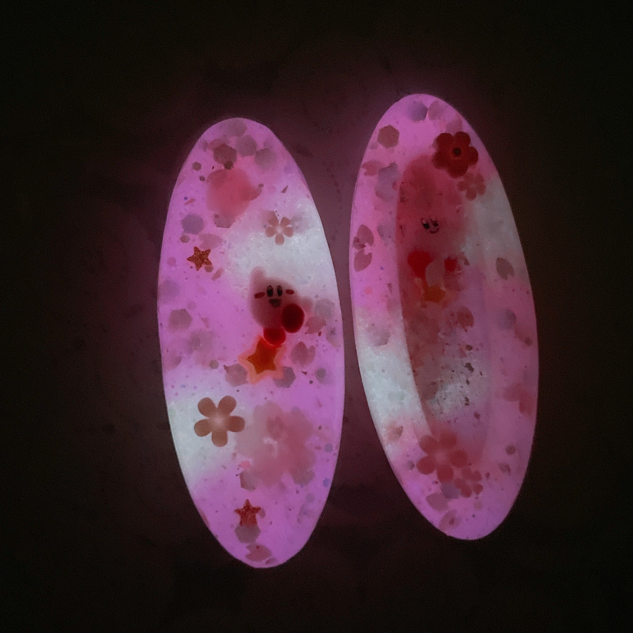 Sakura Kirby Hairclips (jumping kirby)