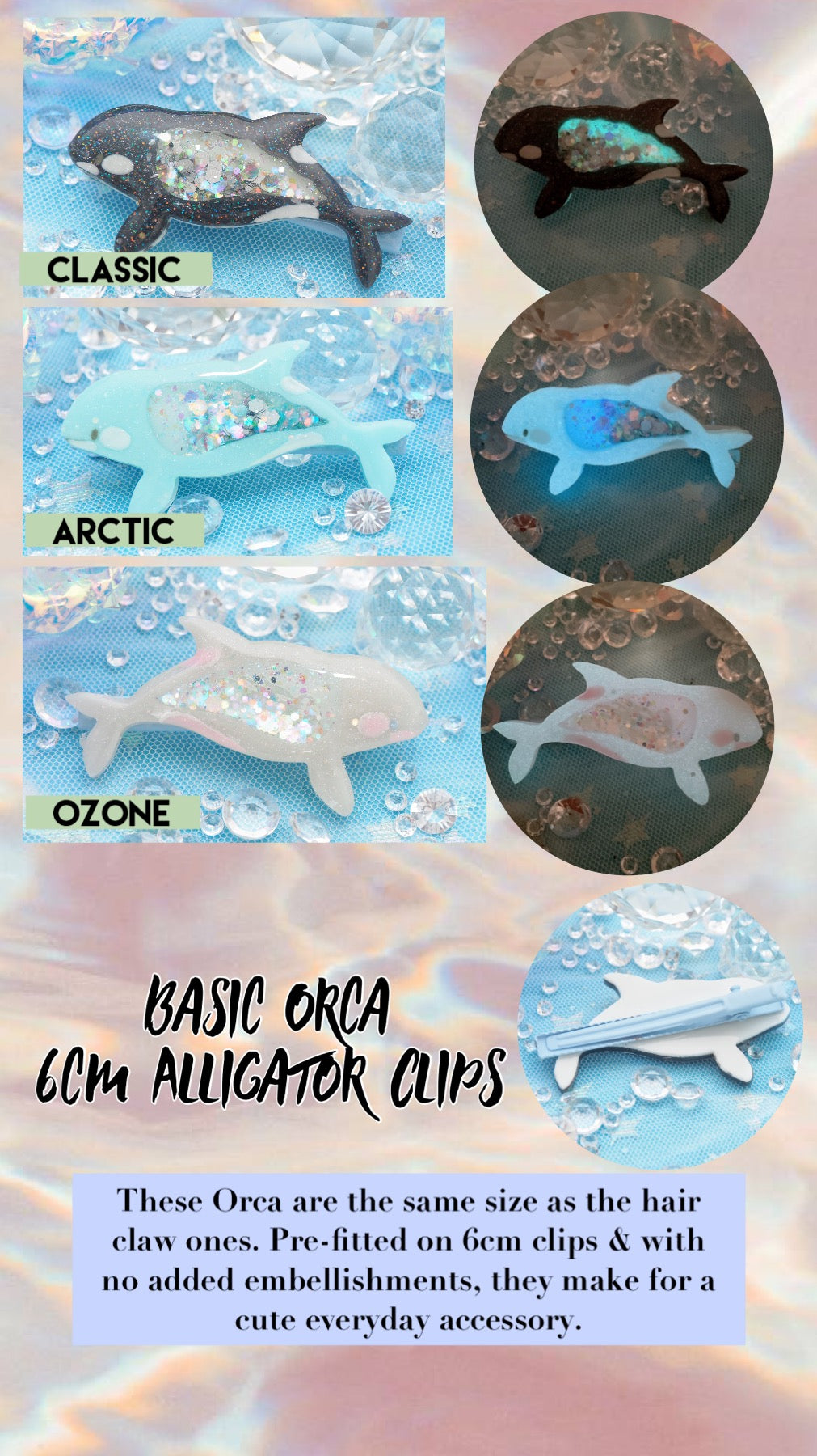 Basic Orca Alligator Hairclips