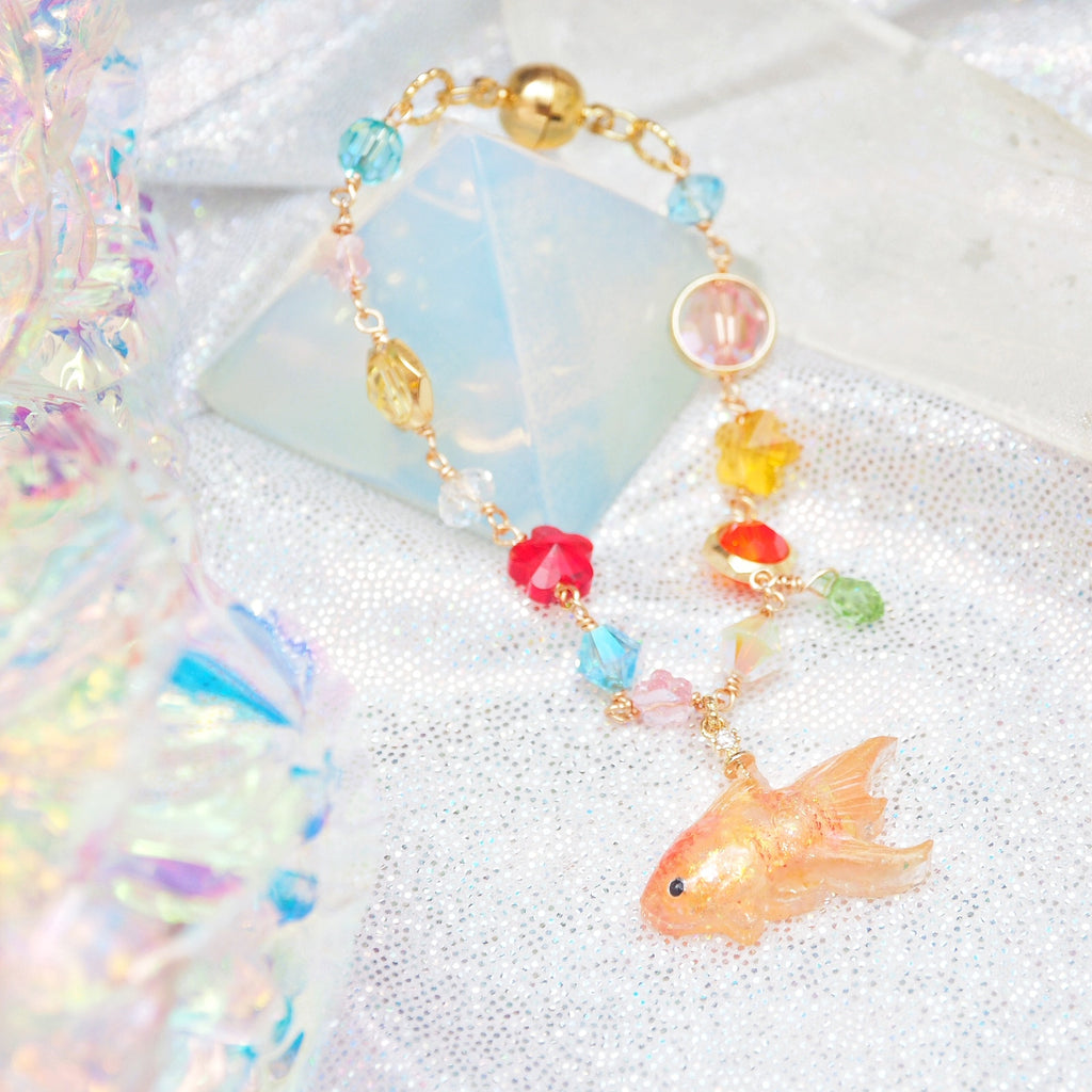 Gingko Goldfish Crystal Bracelet