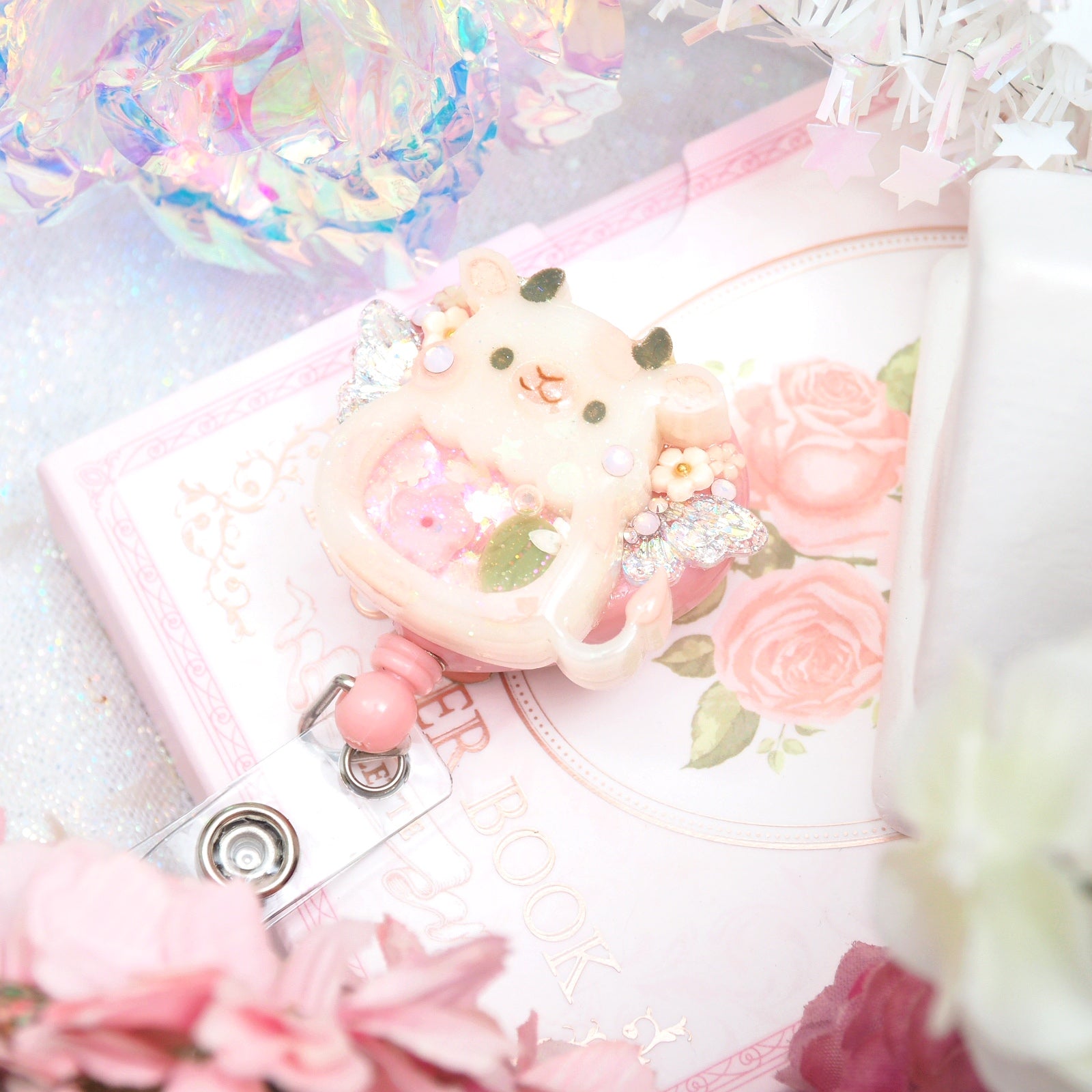 Fairy Cow Heart Badge Reel