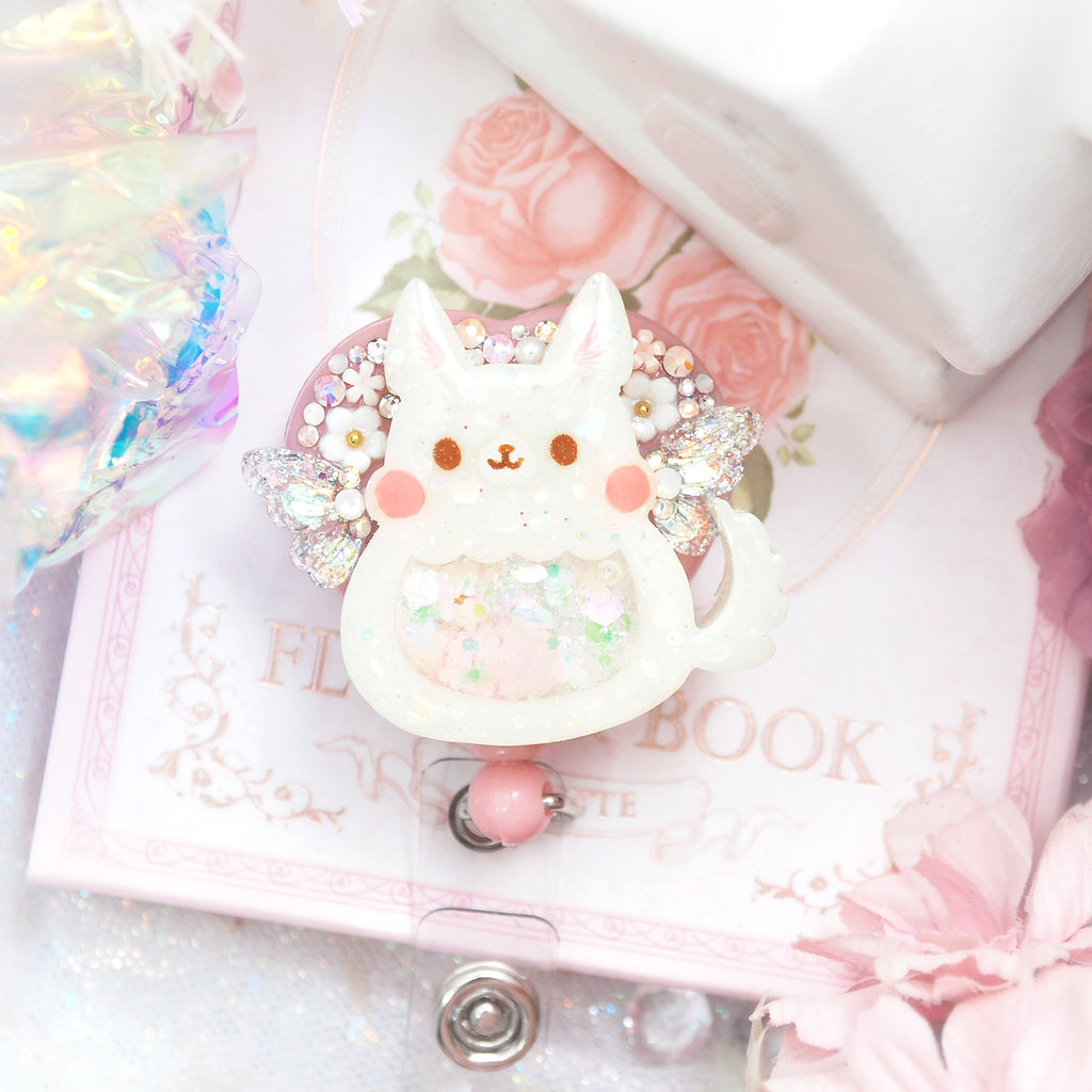 Snow Fairy Fox Heart Badge Reel
