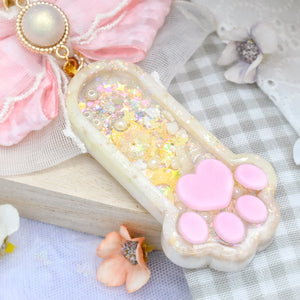 Chonky Paw Charm with Fuzzy Toe Beans - Soft Calico