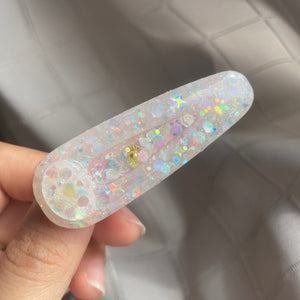 Ghoul Dust Hairclip with Tiny Holo Skull (Teardrop)