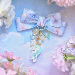 Hydrangea Bow Clasps with Haku Charm