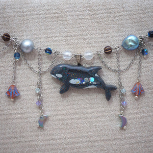 Cosmic Rain Orca Necklace