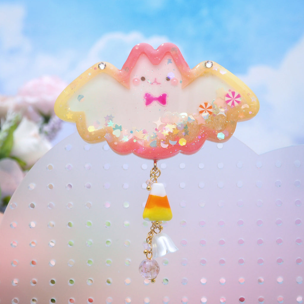 Spookie Candy Corn Bat Clasp