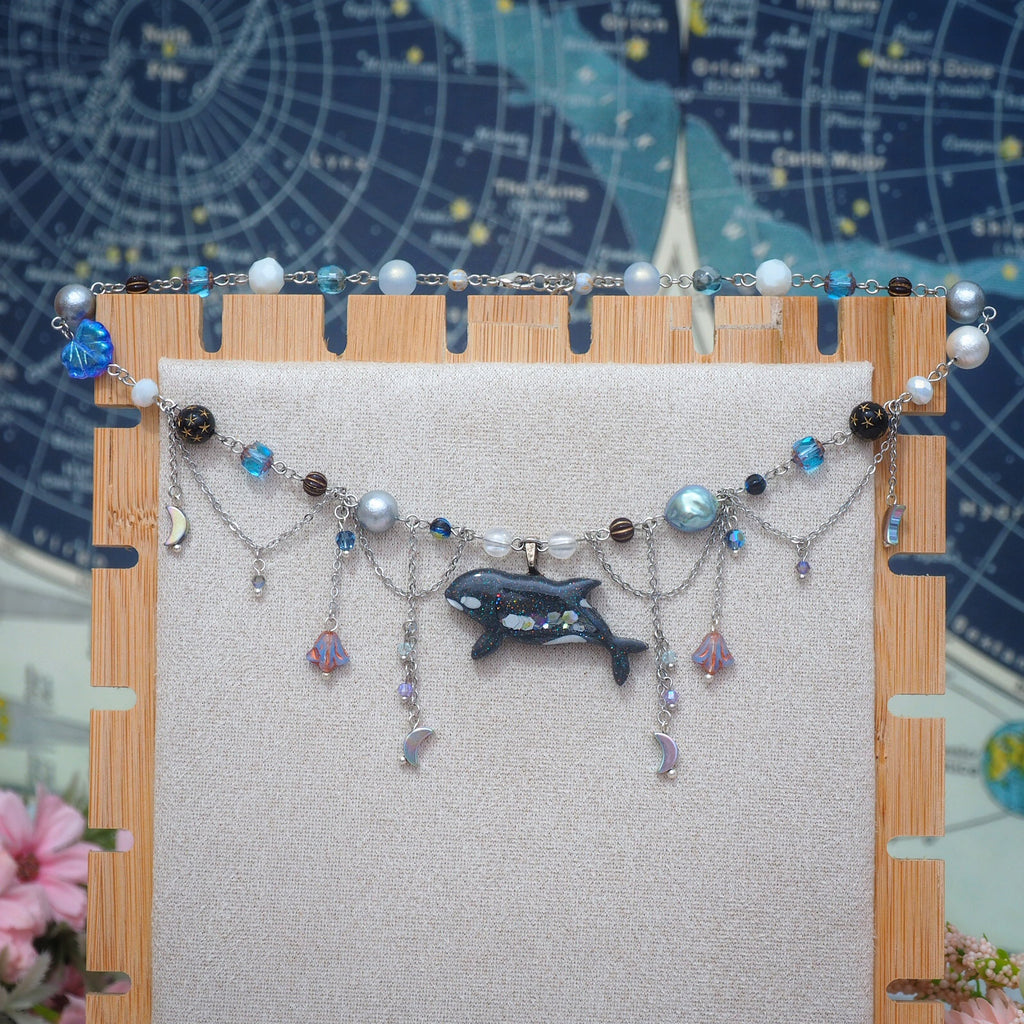 Cosmic Rain Orca Necklace