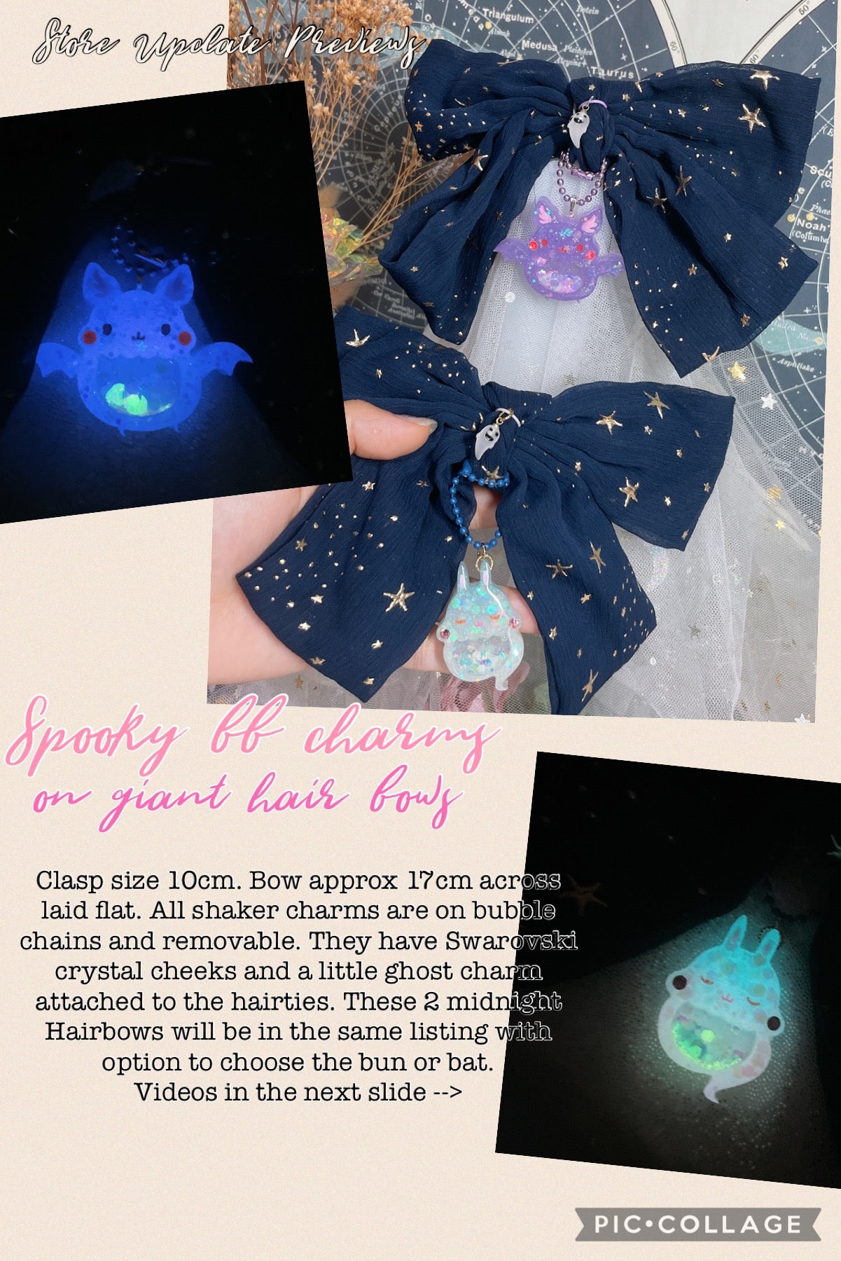 Spooky BBs Midnight Hairbow Clasp