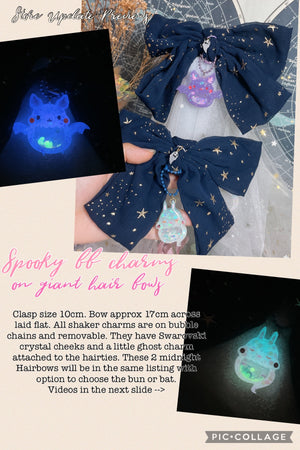 Spooky BBs Midnight Hairbow Clasp