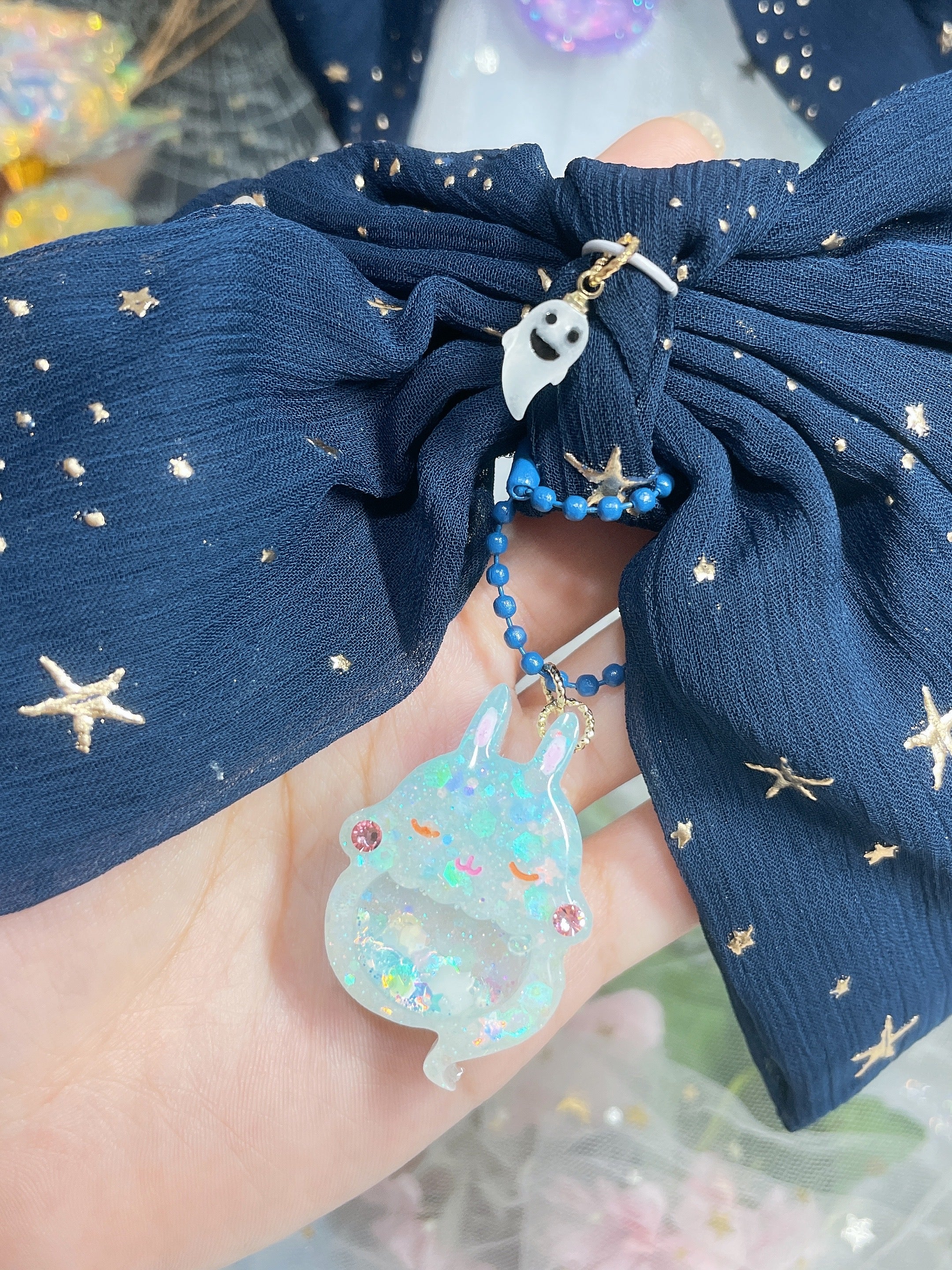 Spooky BBs Midnight Hairbow Clasp