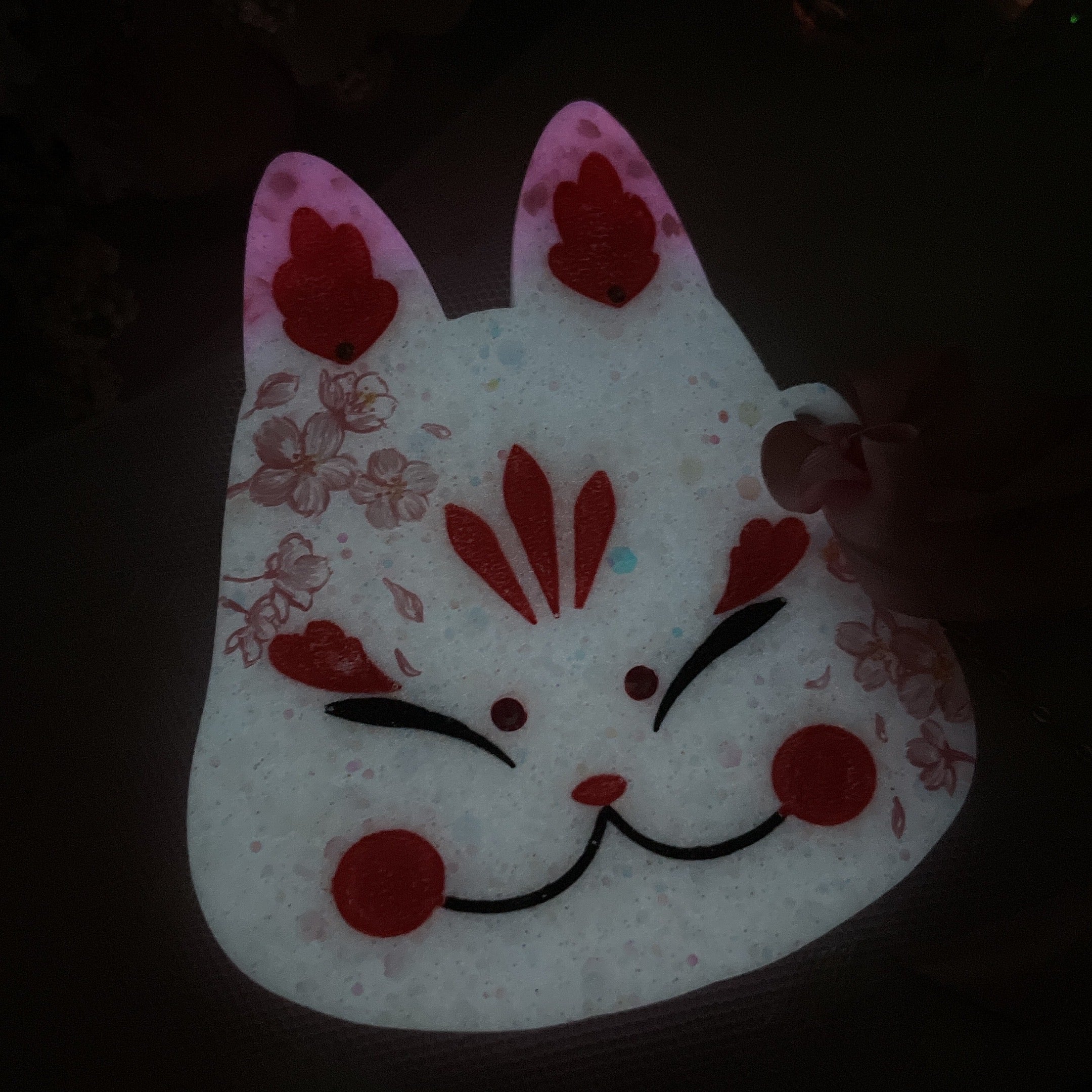 Sakura Painted Kitsune Mask