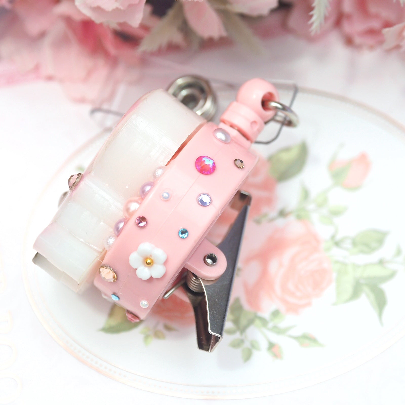 Strawberry Boba Cow Badge Reel