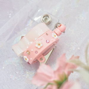 Strawberry Boba Cow Badge Reel
