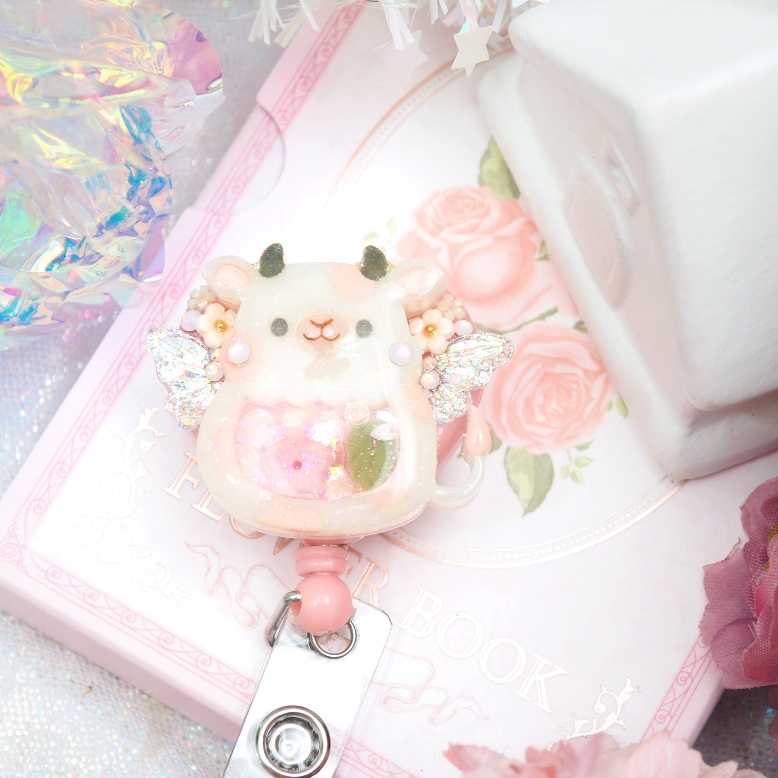 Fairy Cow Heart Badge Reel