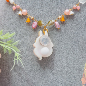 Light Up✨Carrot top Autumn Ghostie Bunkin 14" Beaded Necklace