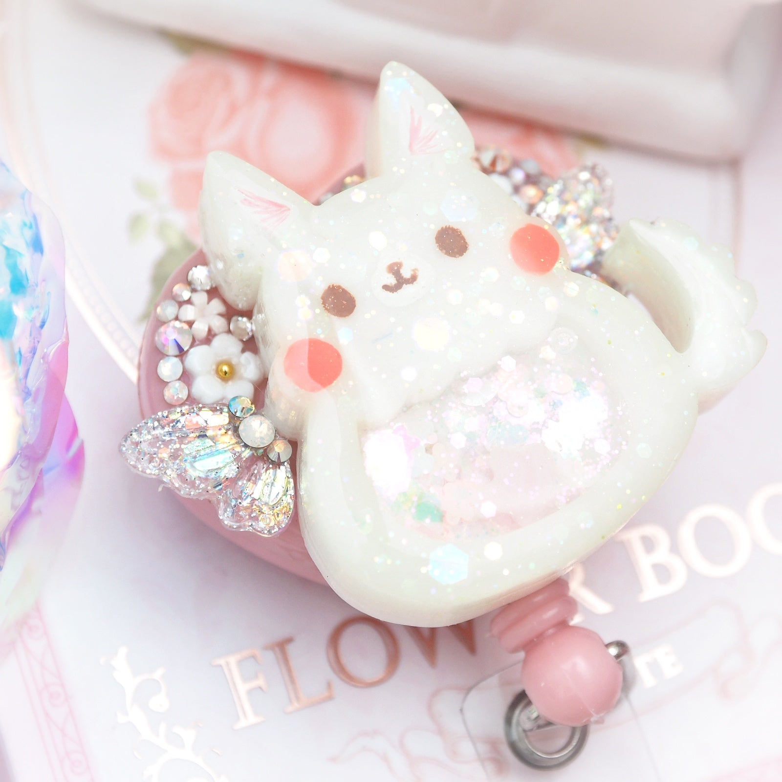Snow Fairy Fox Heart Badge Reel