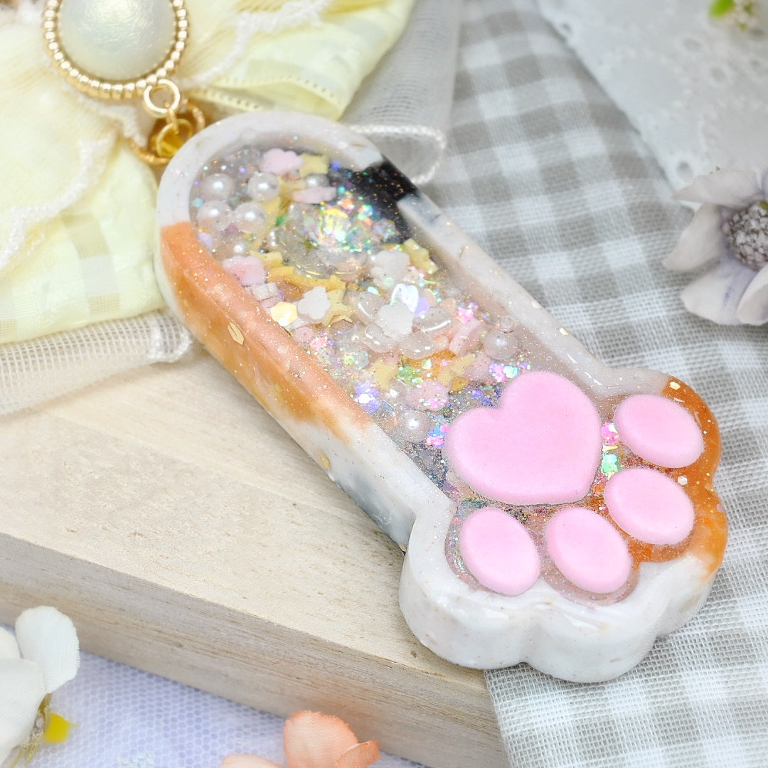 Chonky Paw Charm with Fuzzy Toe Beans - Classic Calico