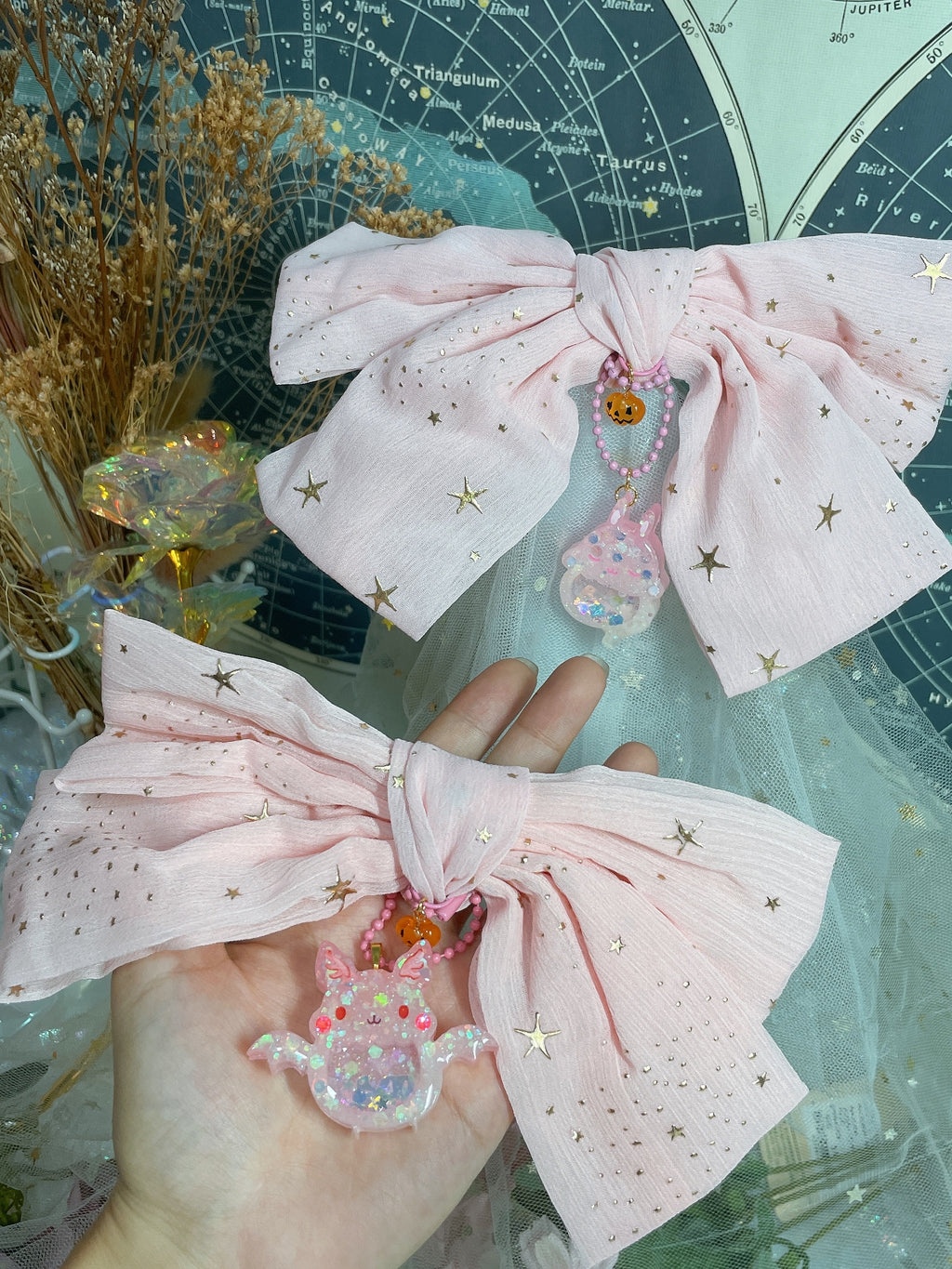 Spooky BBs Pink Hairbow Clasp