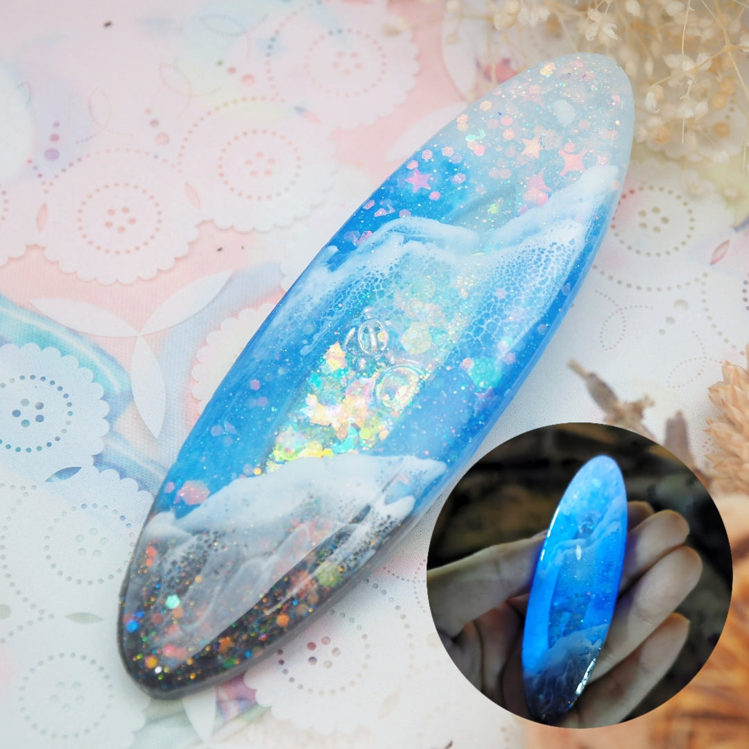 Twilight Tides Shaker Barette (turtle bay,oval)