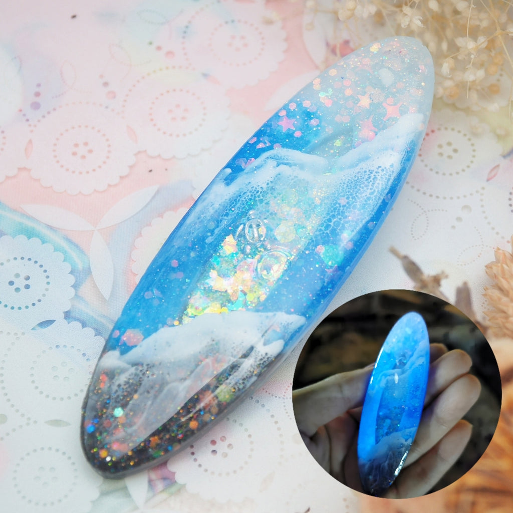 Twilight Tides Shaker Barette (turtle bay,oval)
