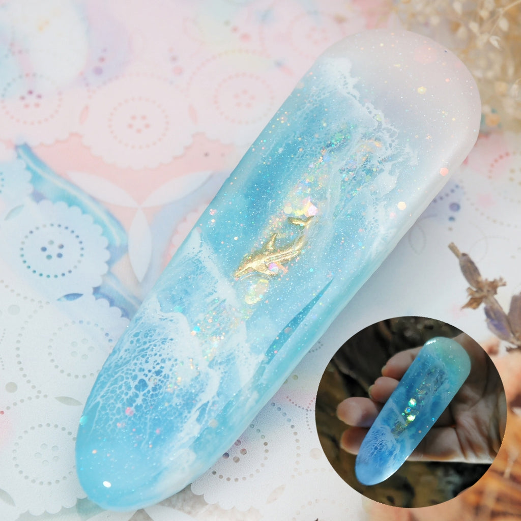 Pink Sand Beaches Shaker Barette (dolphin, teardrop)