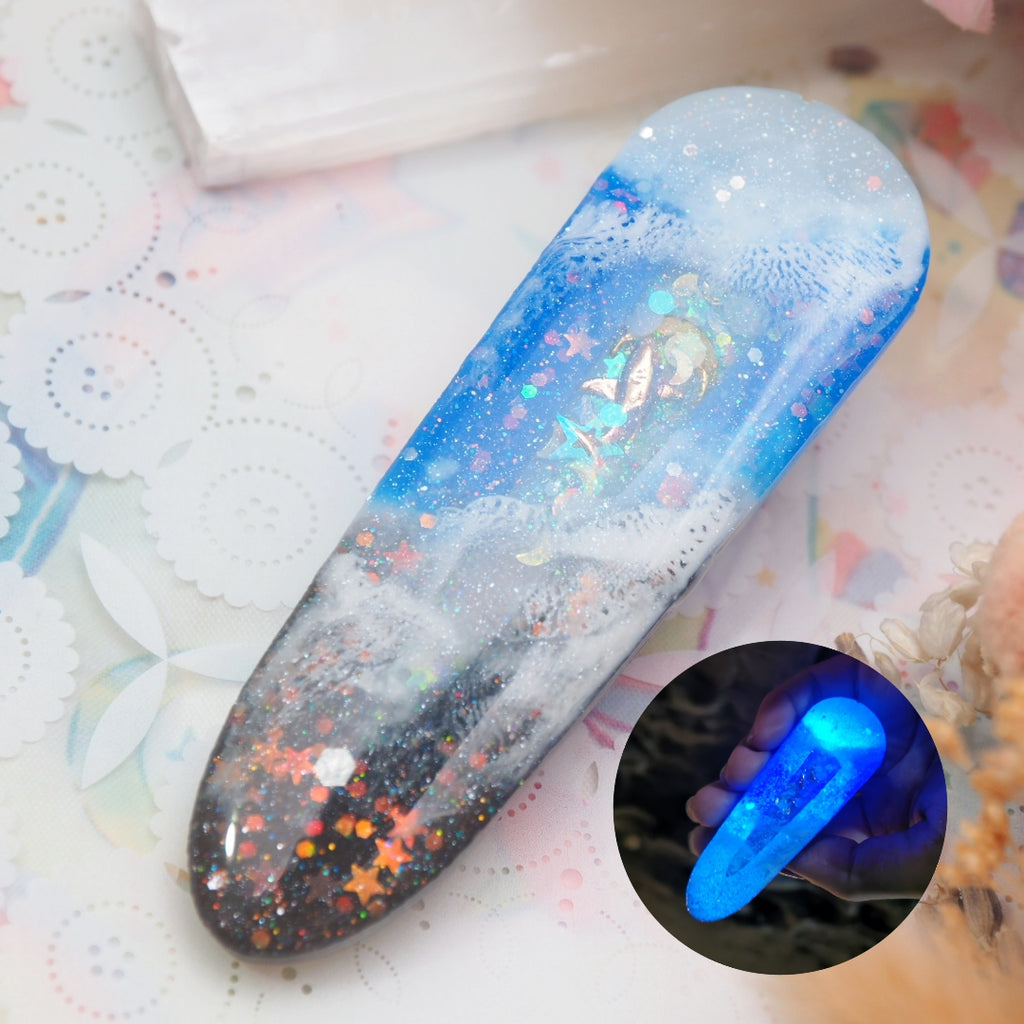 Twilight Tides Shaker Barette (shark pool,teardrop)